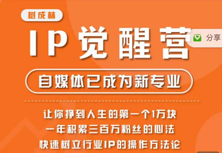 【6557】树成林·IP觉醒营，快速树立行业IP的操作方法论，让你赚到人生的一个1万块