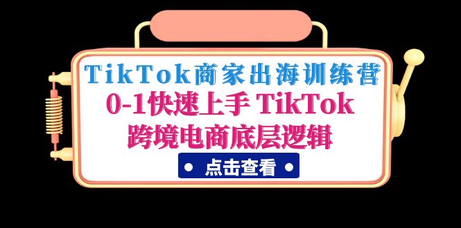 【4913】TikTok商家出海训练营：0-1快速上手 TikTok跨境电商底层逻辑