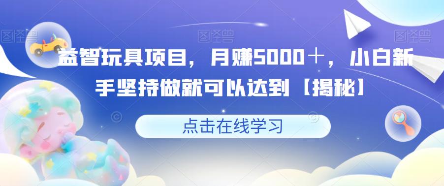 【6007】益智玩具项目，月赚5000＋，小白新手坚持做就可以达到【揭秘】