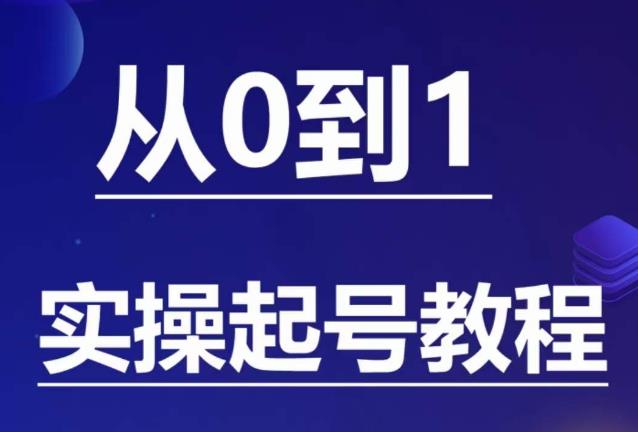 【6051】石野·小白起号实操教程，​掌握各种起号的玩法技术，了解流量的核心