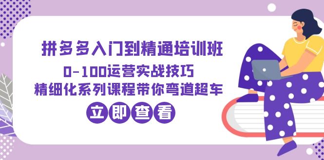 【6197】2023拼多多入门到精通培训班：0-100运营实战技巧 精细化系列课带你弯道超车