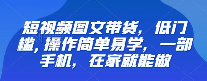 【6668】【推荐】短视频图文带货，低门槛,操作简单易学，一部手机，在家就能做