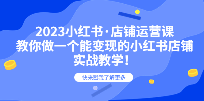 【6056】2023小红书·店铺运营课，教你做一个能变现的小红书店铺，20节-实战教学