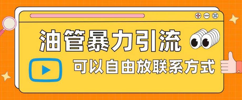 【6066】油管暴力引流，可以自由放联系方式【揭秘】