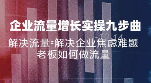 【第11138期】企业流量增长实战九步曲，解决流量=解决企业焦虑难题，老板如何做流量