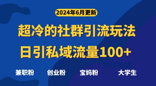 【10662】超冷门的社群引流玩法，日引精准粉100+