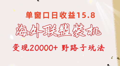 【10204】海外联盟装机 单窗口日收益15.8 变现20000+ 野路子