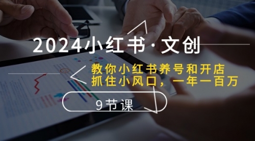 【10194】2024小红书·文创：教你小红书养号和开店、抓住小风口 一年一百万 (9节课)