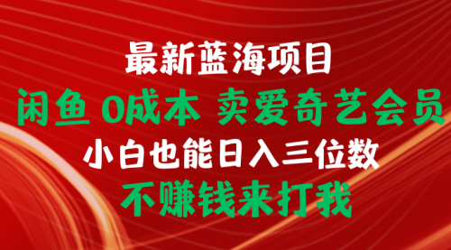 【9940】闲鱼0成本 卖爱奇艺会员 小白也能入三位数 不赚钱来打我