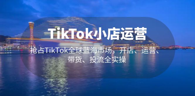 【5240】TikTok小店运营 抢占TikTok全球蓝海市场，开店、运营、带货、投流全实操