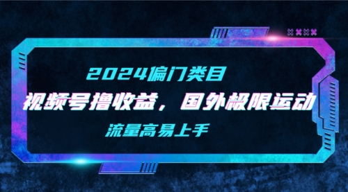 【9672】视频号撸收益，二创国外极限运动视频锦集，流量高易上手