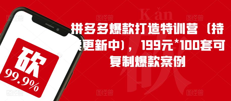 【6291】拼多多爆款打造特训营（持续更新中)，199元*100套可复制爆款案例