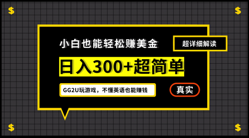 【第11594期】小白不懂英语也能赚美金，日入300+超简单，详细教程