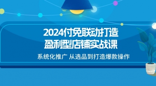 【10907】2024付免联动-打造盈利型店铺实战课，系统化推广 从选品到打造爆款操作