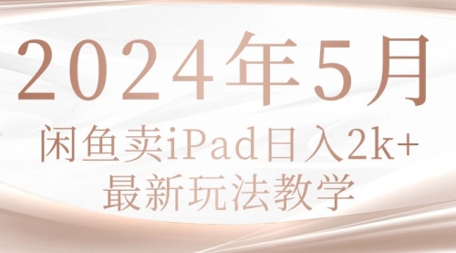 【10218】2024年5月闲鱼卖ipad日入2k，最新玩法教学