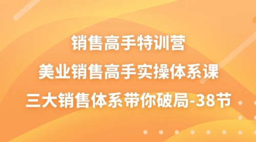 【10556】销售-高手特训营，美业-销售高手实操体系课，三大销售体系带你破局