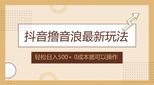 【第11349期】抖音撸音浪最新玩法，不需要露脸，小白轻松上手，0成本就可操作，日入500+