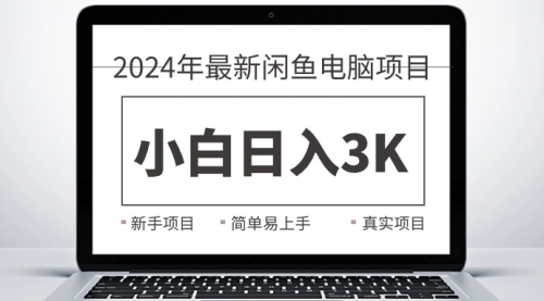 【10477】2024最新闲鱼卖电脑项目，新手小白日入3K+，最真实的项目教学