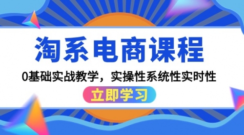 【9617】淘系电商课程，0基础实战教学，实操性系统性实时性（15节课）