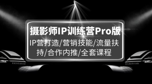 【第11170期】摄影师IP训练营Pro版，IP营打造/营销技能/流量扶持/合作内推/全套课程