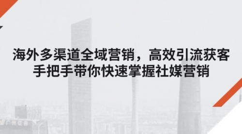 【10796】海外多渠道 全域营销，高效引流获客，手把手带你快速掌握社媒营销