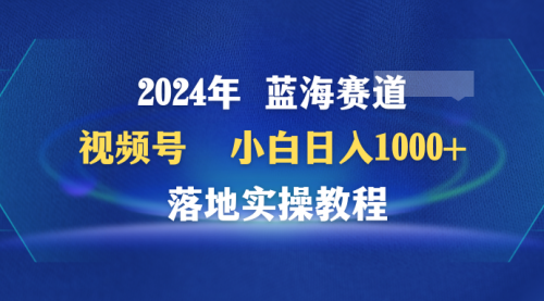 【9447】2024年蓝海赛道 视频号 小白日入1000+ 落地实操教程