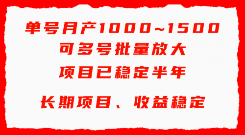 【9387】单号月收益1000~1500，可批量放大，手机电脑都可操作