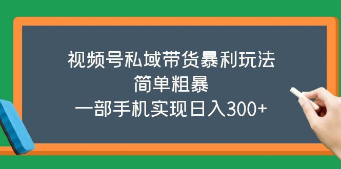 【5527】视频号私域带货暴利玩法，简单粗暴，一部手机实现日入300+