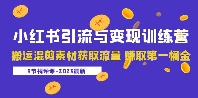 【5529】2023小红书引流与变现训练营：搬运混剪素材获取流量 赚取一桶金（9节课）