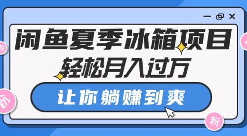 【10356】闲鱼夏季冰箱项目，轻松月入过万，让你躺赚到爽