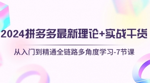 【10472】2024拼多多 最新理论+实战干货，从入门到精通全链路多角度学习-7节课