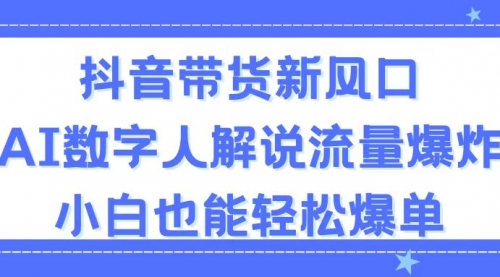 【10867】抖音带货新风口，AI数字人解说，流量爆炸