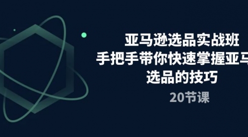 【10265】亚马逊选品实战班，手把手带你快速掌握亚马逊选品的技巧（20节课）