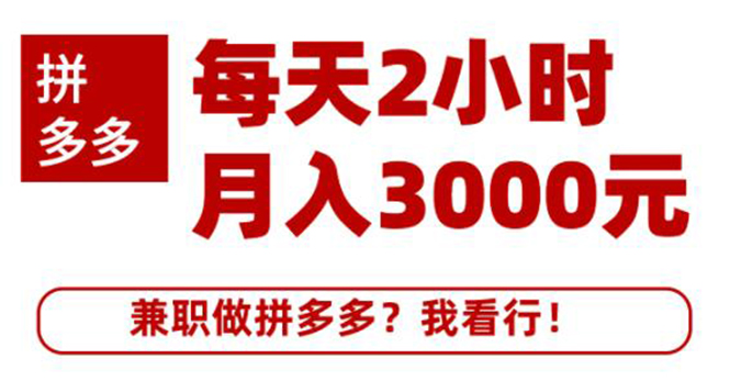 【2213】搜外网·拼多多副业课程，每天2小时月入3000元 学习这门课程真的能赚钱