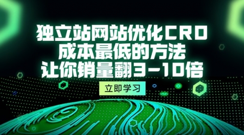 【9983】独立站网站优化CRO，成本最低的方法，让你销量翻3-10倍（5节课）