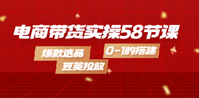 【4237】电商带货实操58节课，爆款选品，豆荚投放，0-1的搭建