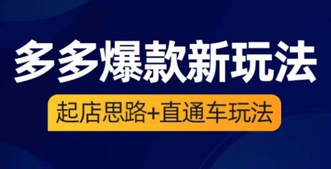 【5939】2023拼多多爆款·新玩法：起店思路+直通车玩法（3节精华课）