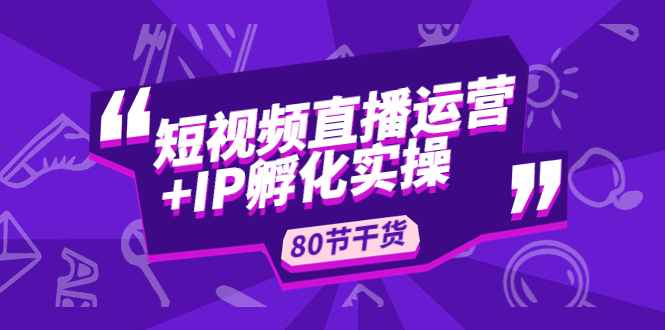 【5065】短视频直播运营+IP孵化实战：80节干货实操分享