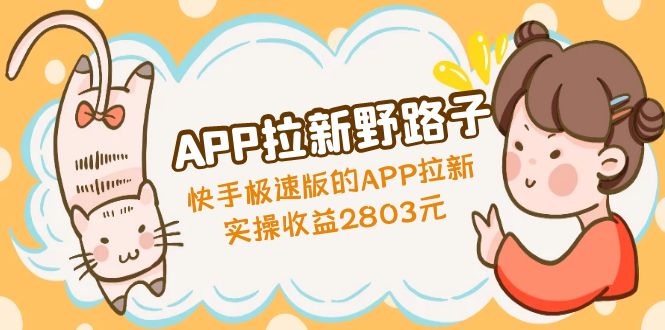 【5040】APP拉新野路子：快手极速版的APP拉新赚，实操收益2803元