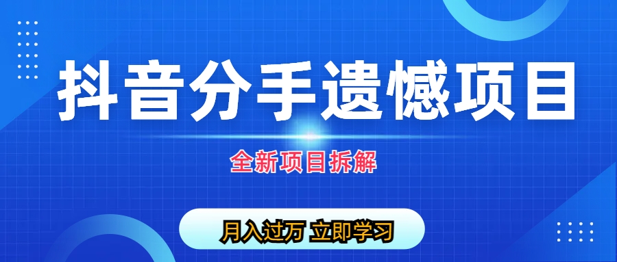 【6811】自媒体抖音分手遗憾项目私域项目拆解