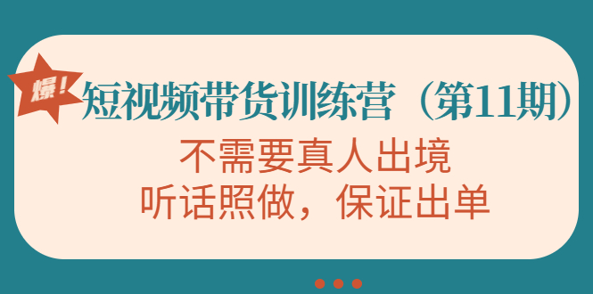 【4228】短视频带货训练营（11），不需要真人出境，听话照做，保证出单