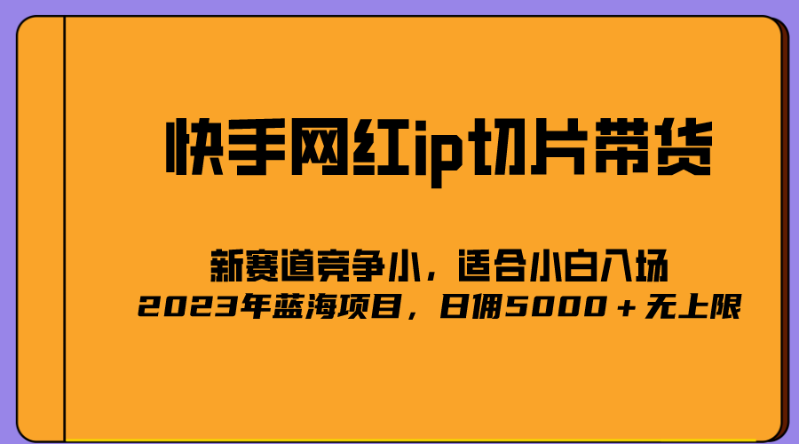 【5364】2023爆火的快手网红IP切片，号称日佣5000＋的蓝海项目，二驴的独家授权