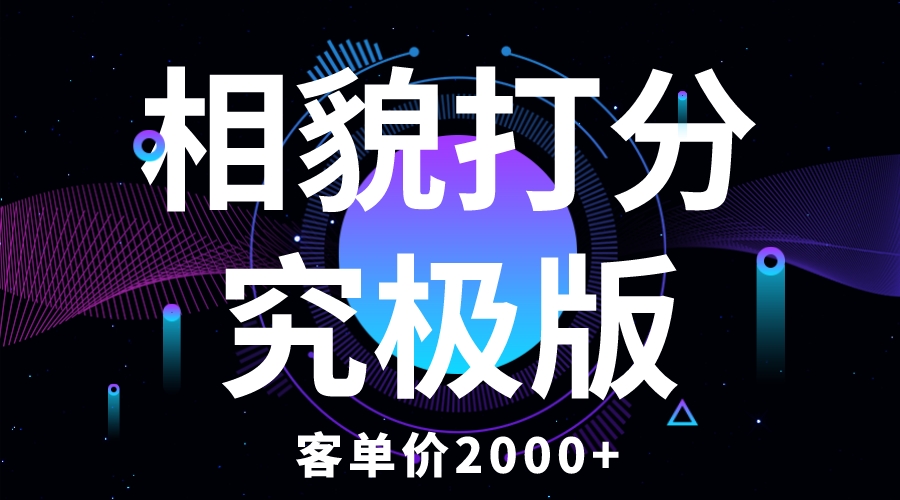 【5897】相貌打分究极版，客单价2000+纯新手小白就可操作的项目