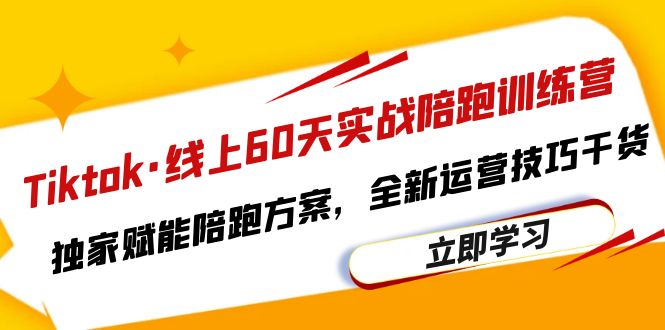 【6303】Tiktok·线上60天实战陪跑训练营，独家赋能陪跑方案，全新运营技巧干货