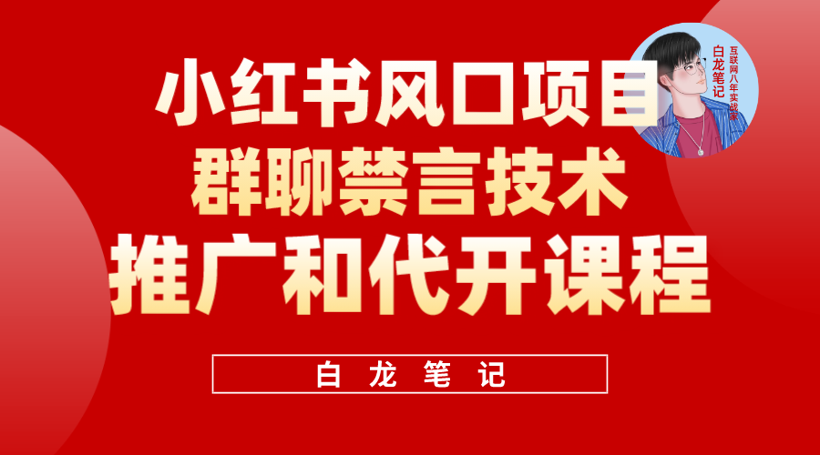 【5891】小红书风口项目日入300+，小红书群聊禁言技术代开项目，适合新手操作