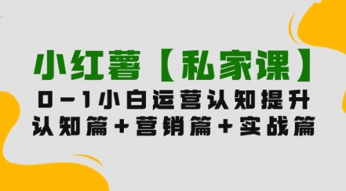 【9791】小红薯【私家课】0-1玩赚小红书内容营销，认知篇+营销篇+实战篇（11节课）