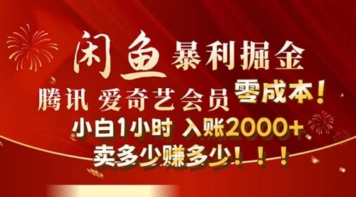 【第11358期】闲鱼全新暴力掘金玩法，官方正品影视会员无成本渠道