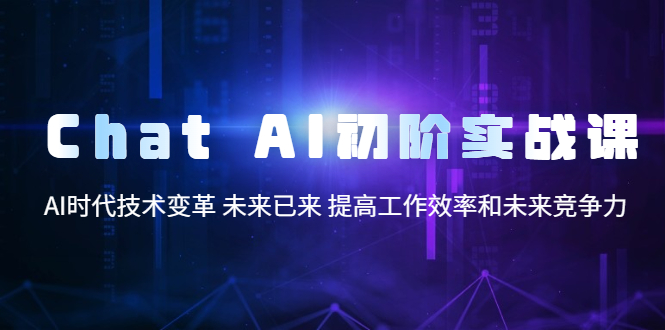 【5585】Chat AI初阶实战课，AI时代技术变革 未来已来 提高工作效率和未来竞争力