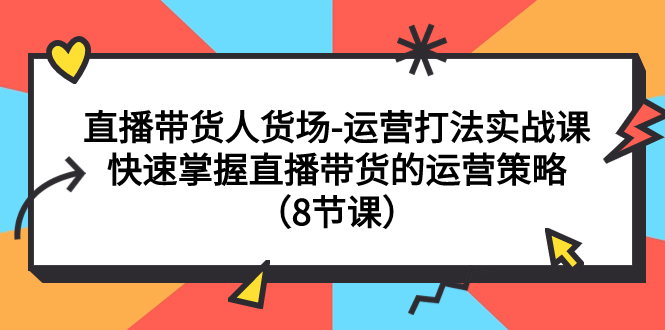 【7982】直播带货人货场-运营打法实战课：快速掌握直播带货的运营策略（8节课）