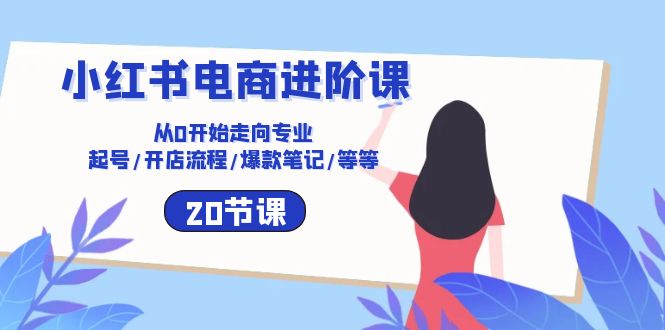 【10236】小红书电商进阶课：从0开始走向专业 起号/开店流程/爆款笔记/等等（20节）